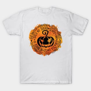 Halloween pumpkin round splash T-Shirt